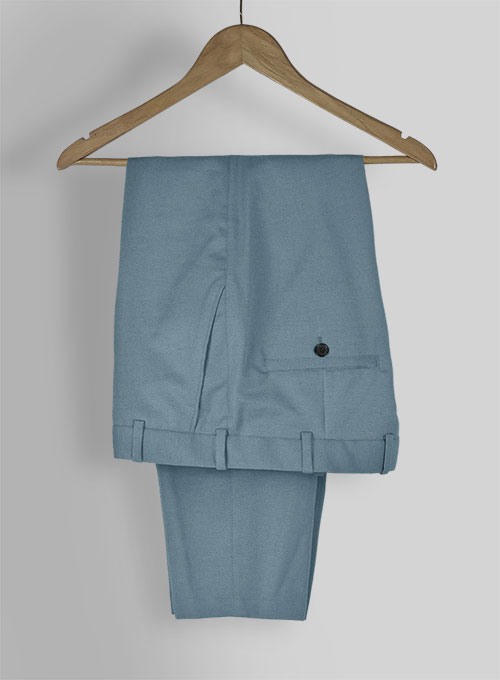 Nord Blue Feather Cotton Canvas Stretch Pants - Click Image to Close