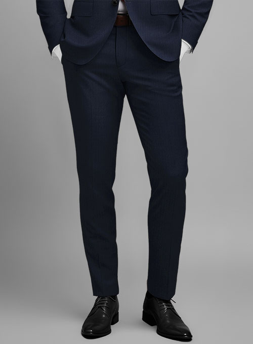 Napolean Navy Herringbone Wool Pants