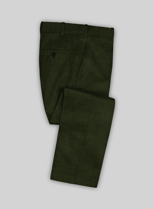 Olive Green Thick Corduroy Pants