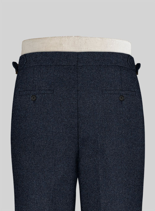 Playman Blue Denim Tweed Highland Trousers - Click Image to Close
