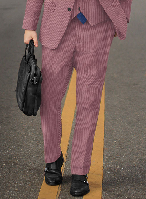 Pink Opera Stretch Corduroy Pants