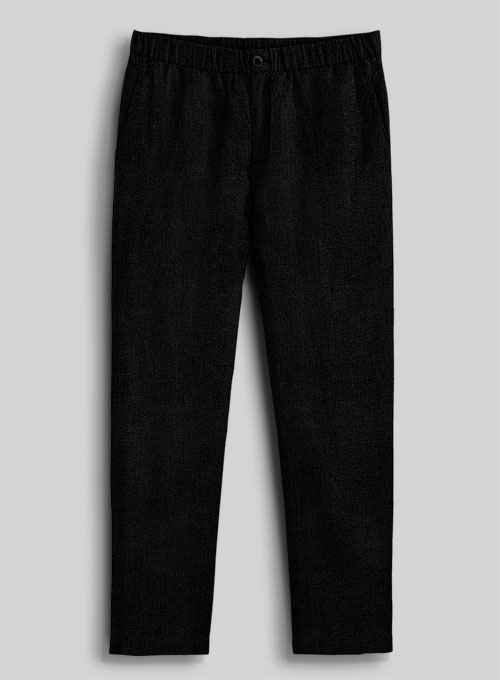 Easy Pants Pure Black Linen