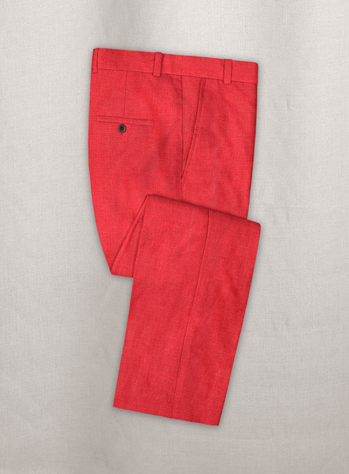 Pure Red Linen Pants