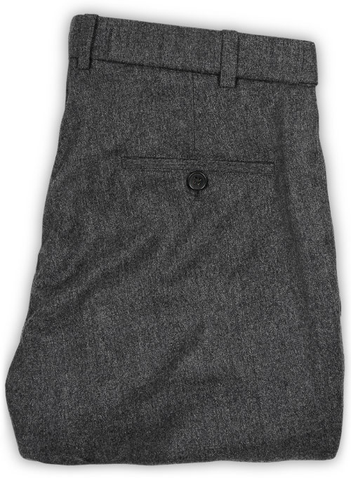 Reda Flannel Dark Gray Pure Wool Pants