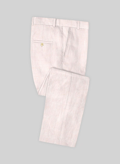 Roman Light Pink Linen Pants : Made To Measure Custom Jeans For