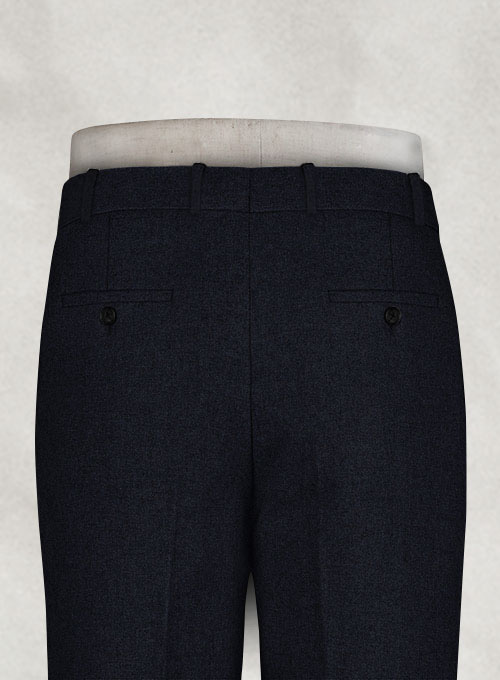 Rope Weave Dark Blue Tweed Pants