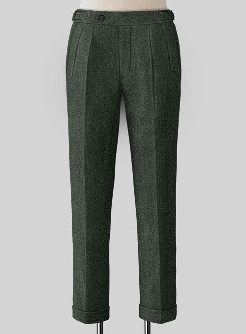 Rope Weave Green Highland Tweed Trousers