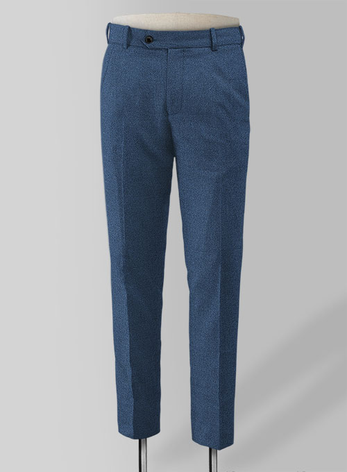 Rope Weave Persian Blue Tweed Pants - Click Image to Close