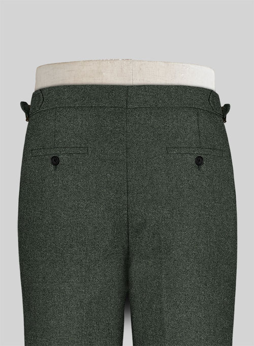 Rope Weave Green Tweed Highland Trousers - Click Image to Close