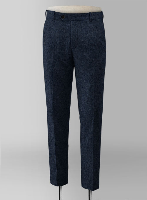 Royal Blue Denim Tweed Pants - Click Image to Close