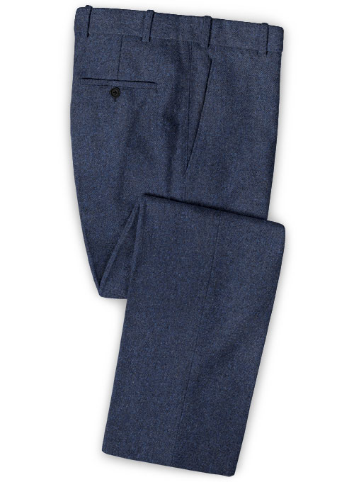 Royal Blue Denim Tweed Pants