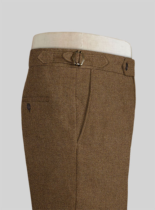 Royal Brown Heavy Tweed Highland Trousers - Click Image to Close