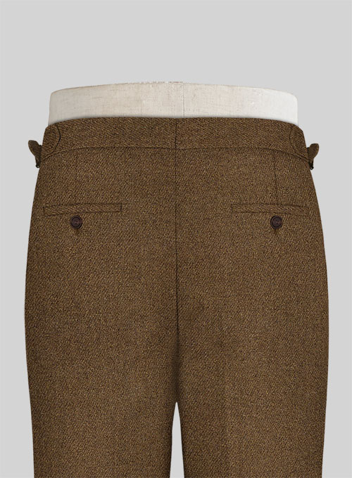 Royal Brown Heavy Tweed Highland Trousers - Click Image to Close