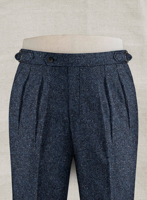 Royal Blue Flecks Donegal Highland Tweed Trousers