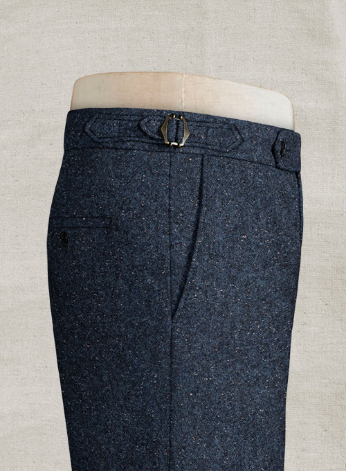 Royal Blue Flecks Donegal Highland Tweed Trousers