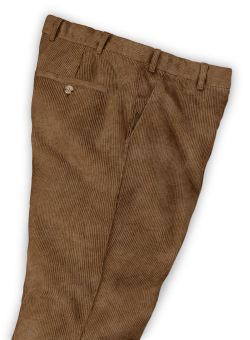 Rust Brown Thick Corduroy Trousers - 8 Wales