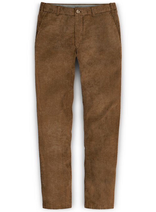 Rust Brown Thick Corduroy Trousers - 8 Wales