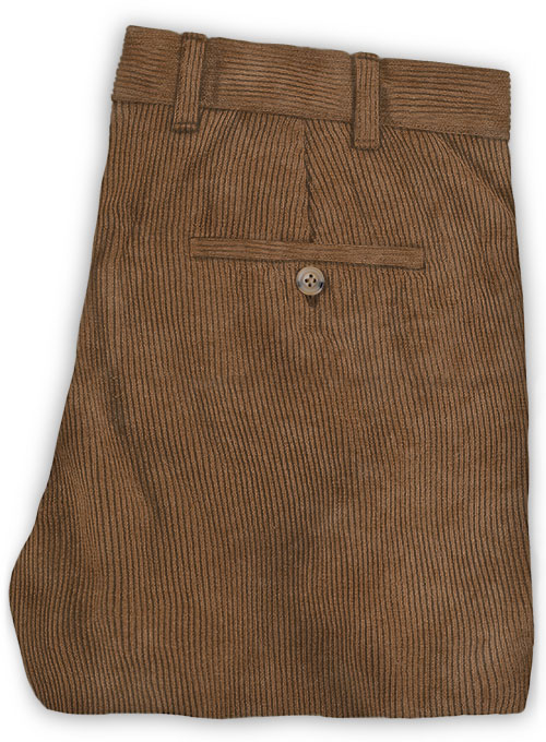 Rust Brown Thick Corduroy Trousers - 8 Wales