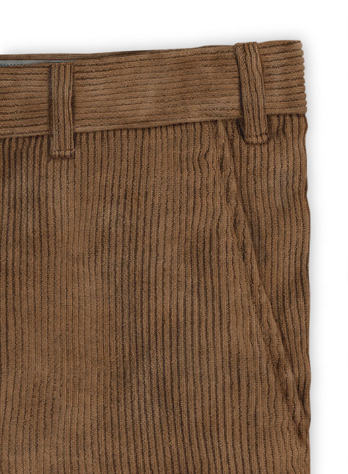 Rust Brown Thick Corduroy Trousers - 8 Wales