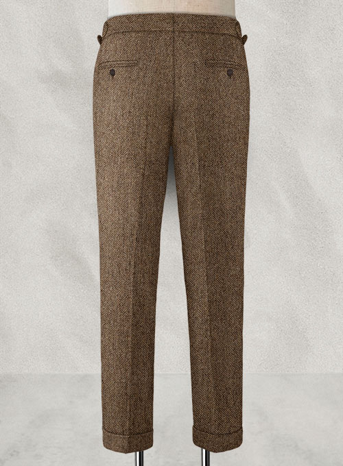 Rust Herringbone Highland Tweed Trousers - Click Image to Close