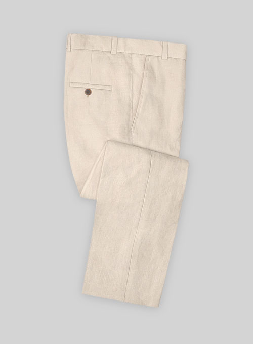 Safari Beige Cotton Linen Pants