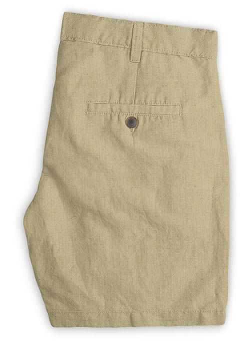 Safari Beige Cotton Linen Shorts