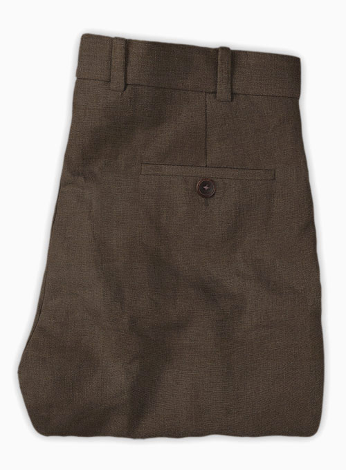 Safari Brown Cotton Linen Pants