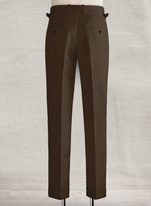 Safari Brown Cotton Linen Heritage Trousers