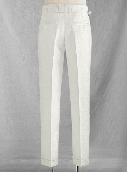 Safari Ivory Cotton Linen Heritage Trousers.