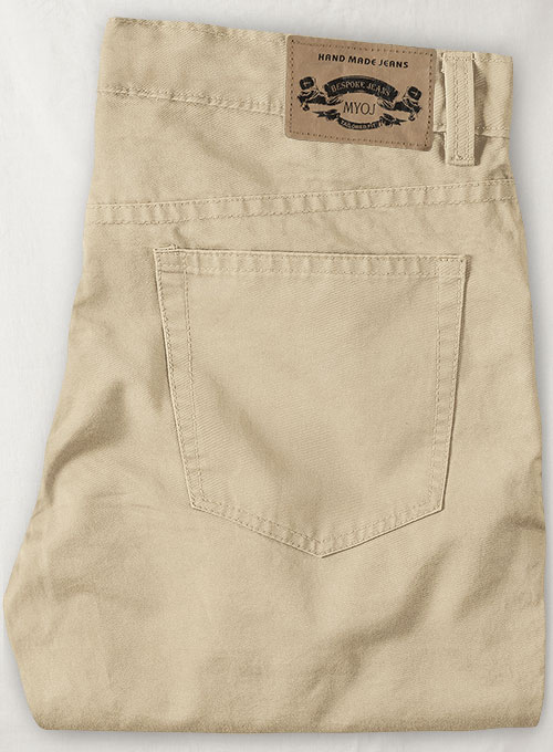 Sand Feather Cotton Canvas Stretch Jeans - Click Image to Close