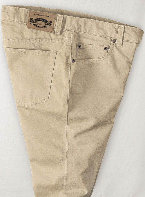Sand Feather Cotton Canvas Stretch Jeans - Click Image to Close