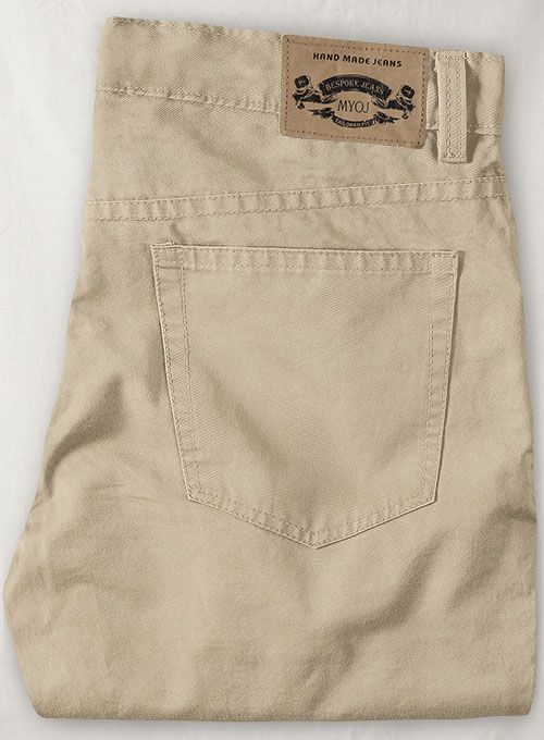 Sand Feather Cotton Canvas Stretch Jeans - Click Image to Close