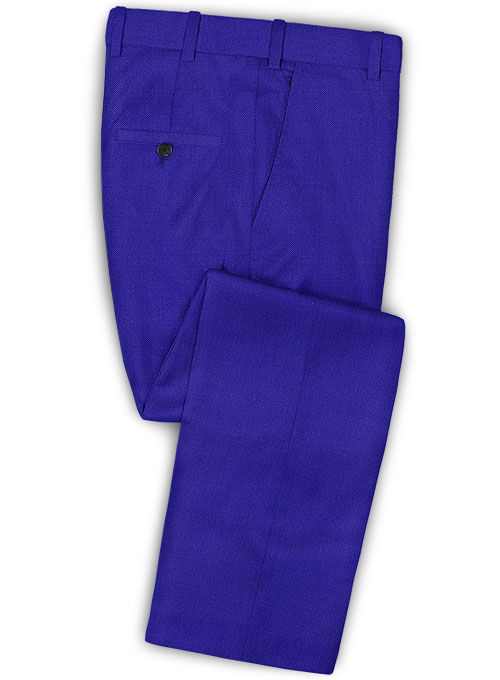 Scabal Cobalt Blue Wool Pants