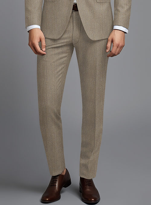 Scabal Crude Brown Wool Pants - Click Image to Close