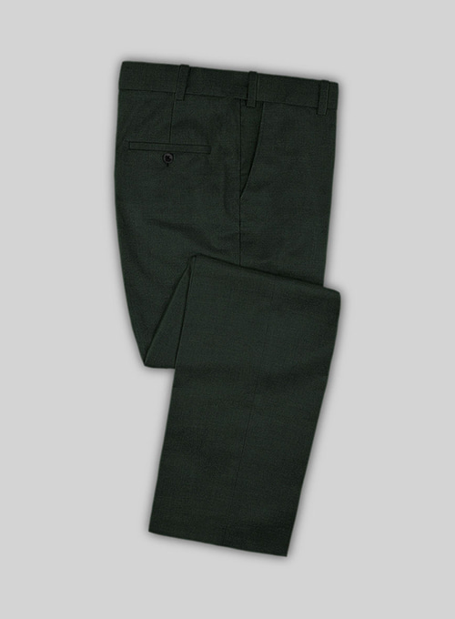 Scabal Dark Green Wool Pants