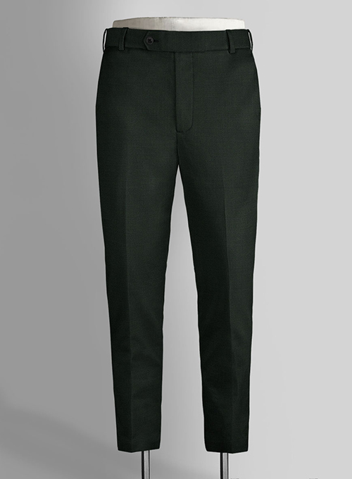 Scabal Dark Green Wool Pants - Click Image to Close