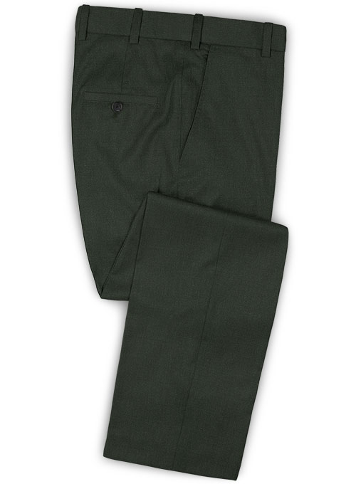 Scabal Dark Green Wool Pants