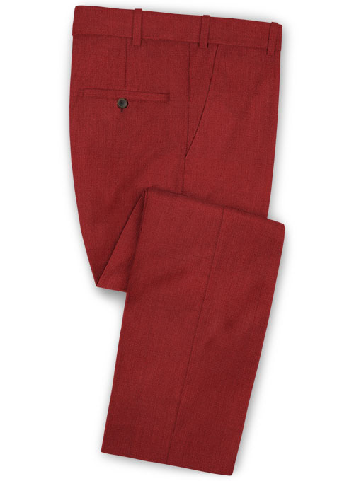 Scabal Ed Red Wool Pants : Made To Measure Custom Jeans For Men & Women,  MakeYourOwnJeans®