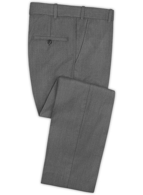 Scabal Flat Gray Wool Pants