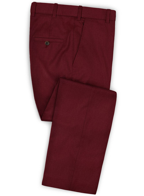 Scabal Maroon Wool Pants : Made To Measure Custom Jeans For Men & Women ...