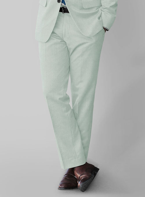 Scabal Pale Green Wool Pants - Click Image to Close