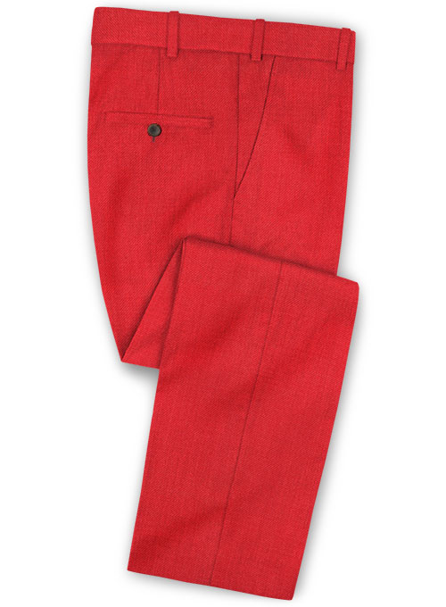 Scabal Scarlet Red Wool Pants