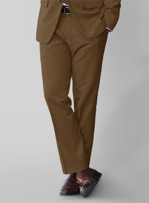 Scabal Sepia Brown Wool Pants - Click Image to Close
