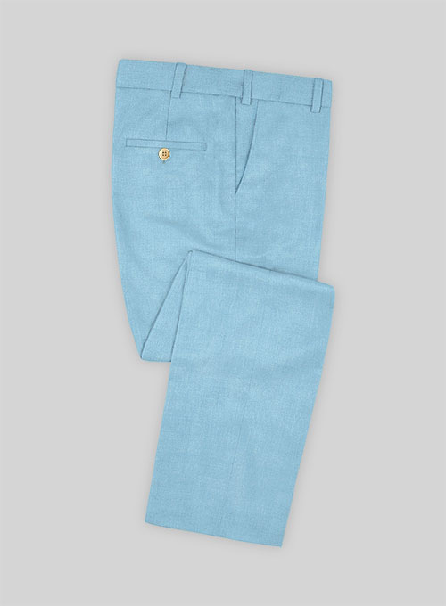 Scabal Sky Blue Wool Pants