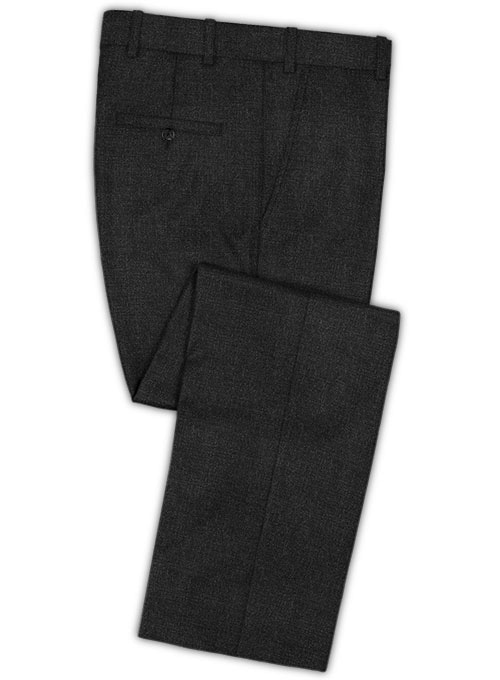 Scabal Worsted Dark Charcoal Wool Pants