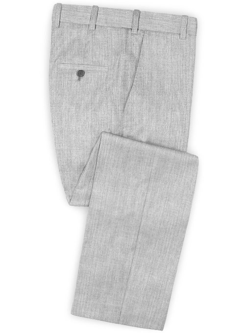 Scabal Worsted Light Gray Wool Pants
