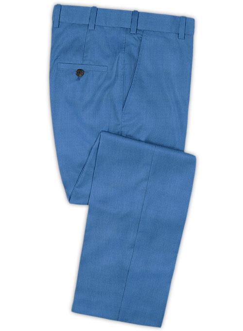 Scabal Yale Blue Wool Pants