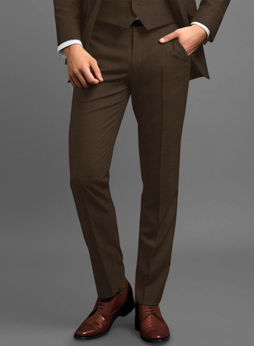 Scabal Brown Wool Pants - Click Image to Close