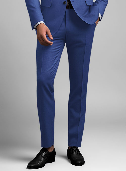 Scabal Egyptian Blue Wool Pants - Click Image to Close