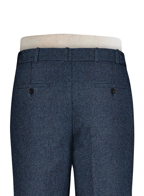 Showman Blue Herringbone Tweed Pants - Click Image to Close